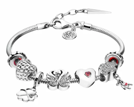 Bransoleta beads zestaw - serce, koniczyna, miś, łabędzie