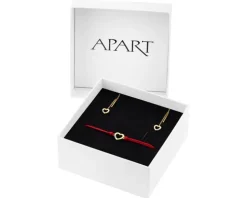 Bransoletka i kolczyki z żółtego złota z diamentami - komplet - serca - 0,01 ct - próba 375