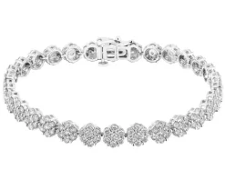 Bransoletka z białego złota z brylantami laboratoryjnymi - 19 cm - 6,05 ct - próba 585