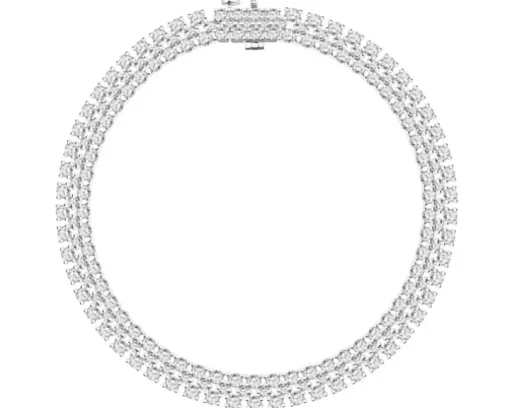 Bransoletka z białego złota z brylantami - 18 cm - 5,00 ct - próba 750