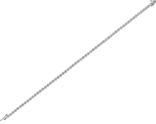 Bransoletka z białego złota z brylantami - 18 cm - 2,92 ct - próba 750