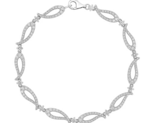 Bransoletka z białego złota z brylantami - 1,50 ct - próba 750