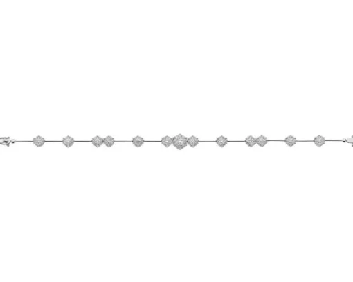Bransoletka z białego złota z brylantami - 18 cm - 1,75 ct - próba 585
