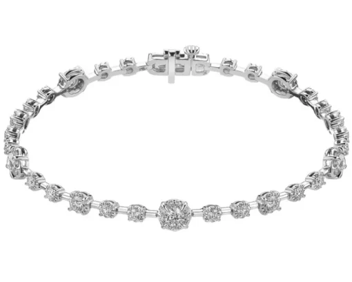 Bransoletka z białego złota z brylantami - 18 cm - 2,56 ct - próba 750