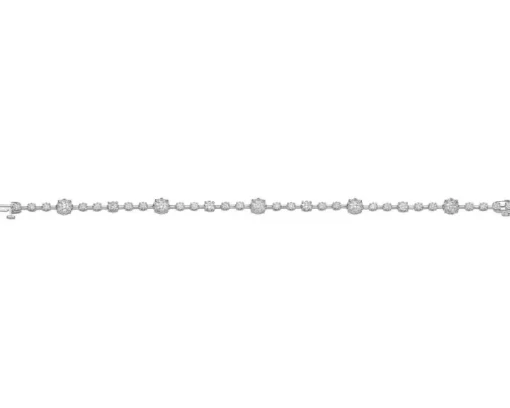 Bransoletka z białego złota z brylantami - 18 cm - 2,56 ct - próba 750