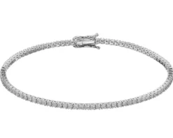 Bransoletka z białego złota z brylantami laboratoryjnymi - 18 cm - 2,00 ct - próba 750