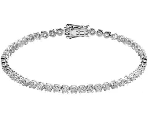 Bransoletka z białego złota z brylantami - 2,93 ct - próba 585