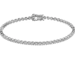 Bransoletka z białego złota z brylantami - 18 cm - 2,00 ct - próba 750