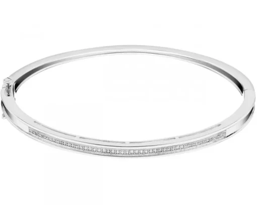 Bransoletka z białego złota z diamentami - 0,15 ct - próba 585