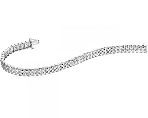 Bransoletka z białego złota z diamentami - 18 cm - 0,40 ct - próba 585