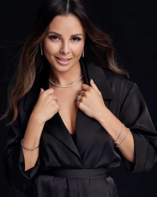 Bransoletka z białego złota z brylantami - 19 cm - 3,70 ct - próba 750