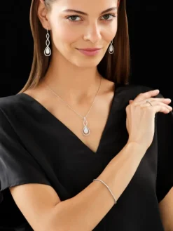 Bransoletka z białego złota z brylantami - 18 cm - 0,72 ct - próba 585