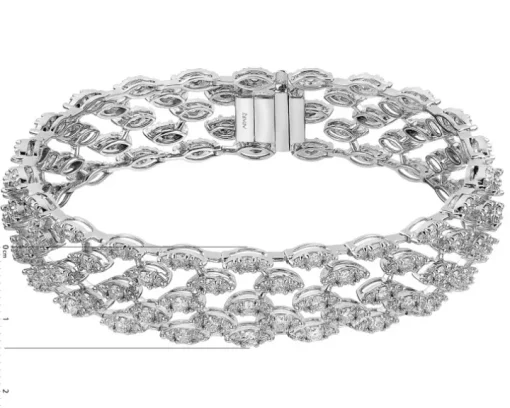 Bransoletka z białego złota z brylantami - 18 cm - 6,74 ct - próba 750