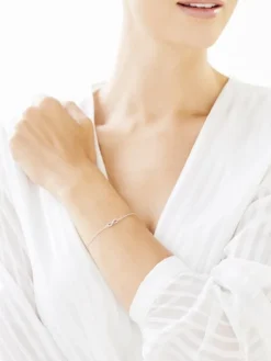 Bransoletka z białego złota z brylantami - 19 cm - 0,23 ct - próba 585