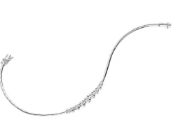 Bransoletka z białego złota z brylantami - 18 cm - 2,30 ct - próba 750