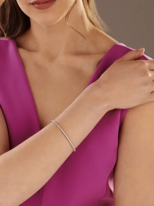 Bransoletka z białego złota z brylantami - 19 cm - 2,24 ct - próba 585