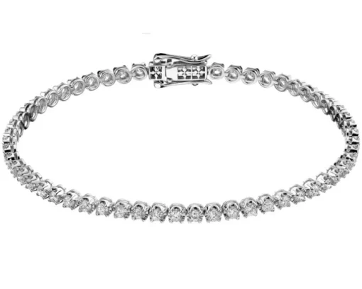Bransoletka z białego złota z brylantami - 19 cm - 2,60 ct - próba 750
