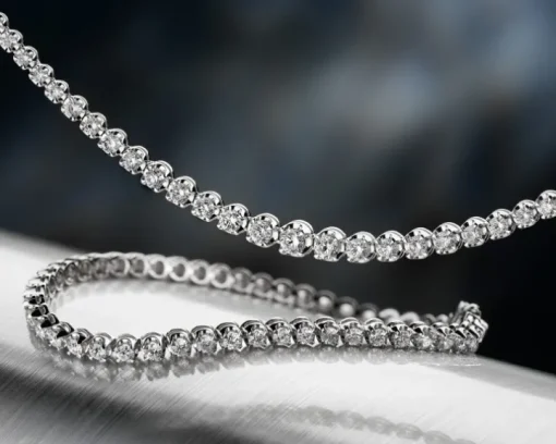 Bransoletka z białego złota z brylantami - 19 cm - 4,25 ct - próba 750