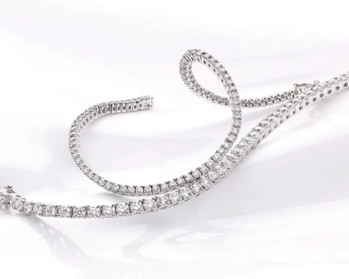 Bransoletka z białego złota z brylantami - 18 cm - 3,55 ct - próba 585