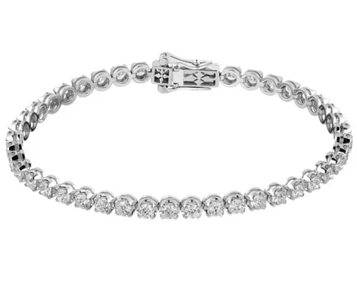 Bransoletka z białego złota z brylantami - 18 cm - 5,00 ct - próba 750
