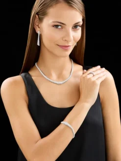 Bransoletka z białego złota z brylantami - 18 cm - 3,04 ct - próba 750
