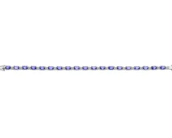 Bransoletka z białego złota z brylantami i tanzanitami - 18 cm - próba 585