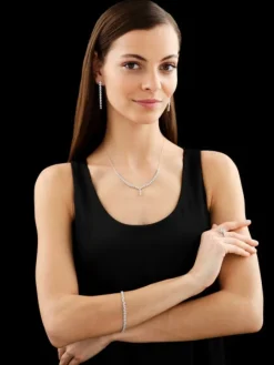 Bransoletka z białego złota z brylantami - 18 cm - 2,00 ct - próba 585
