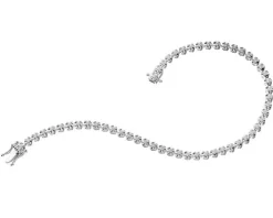Bransoletka z białego złota z brylantami - 18 cm - 0,76 ct - próba 585