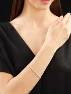 Bransoletka z białego złota z brylantami - 18 cm - 0,76 ct - próba 585