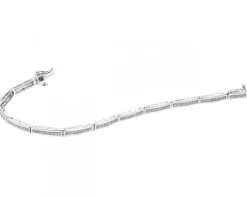 Bransoletka z białego złota z diamentami - 18 cm - 0,30 ct - próba 750