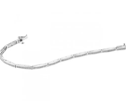 Bransoletka z białego złota z diamentami - 18 cm - 0,30 ct - próba 750