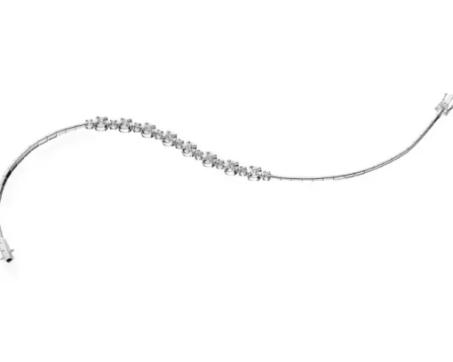 Bransoletka z białego złota z brylantami - 18 cm - 0,47 ct - próba 585
