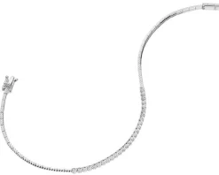 Bransoletka z białego złota z brylantami - 18 cm - 0,14 ct - próba 585