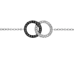 Bransoletka z białego złota z diamentami - 0,10 ct - próba 375