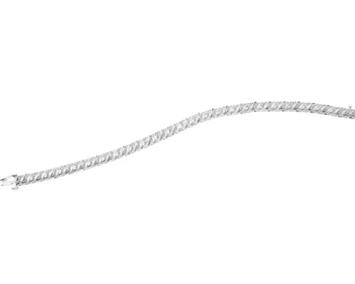 Bransoletka z białego złota z diamentami - 18 cm - 0,25 ct - próba 585