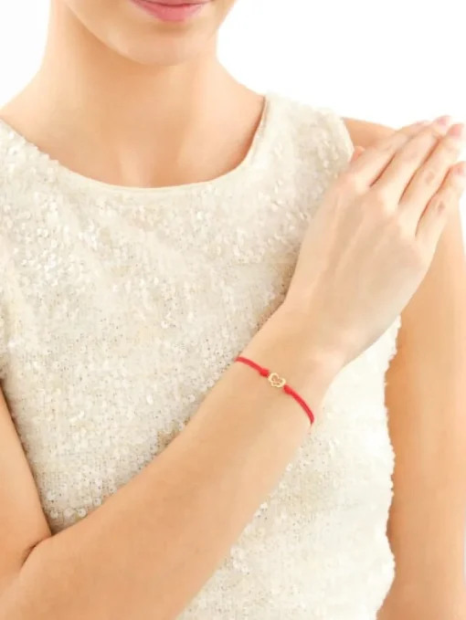 Bransoletka z elementami srebra - serce, nieskończoność, Love