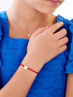 Bransoletka z elementami żółtego złota i brylantem - serce - 0,008 ct - próba 585