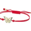 Bransoletka z elementami żółtego złota i diamentami - motyl - 0,01 ct - próba 375
