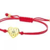 Bransoletka z elementami z żółtego złota i brylantem - serce - 0,008 ct - próba 585