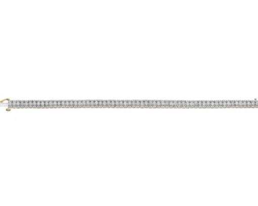 Bransoletka z żółtego i białego złota z diamentami - 18 cm - 3,00 ct - próba 585