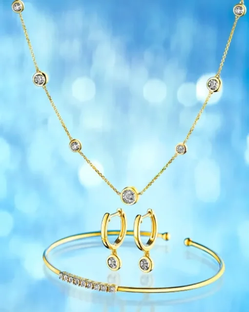Bransoletka z żółtego i białego złota z diamentami - 0,03 ct - próba 585