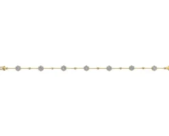 Bransoletka z żółtego i białego złota z brylantami - 18 cm - 0,90 ct - próba 585