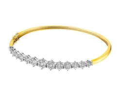 Bransoletka z żółtego i białego  złota z brylantami - 1,34 ct - próba 585