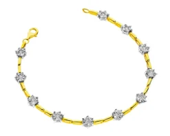Bransoletka  z żółtego i białego złota z brylantami - 18 cm - 1,15 ct - próba 585