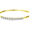 Bransoletka z żółtego i białego złota z brylantami - 0,95 ct - próba 585