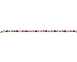 Bransoletka z żółtego złota z diamentem, kamieniami szlachetnymi i ozdobnymi - 18 cm - próba 585
