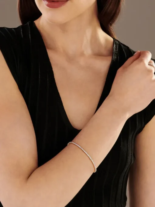 Bransoletka z żółtego złota z brylantami - 18 cm - 2,10 ct - próba 585