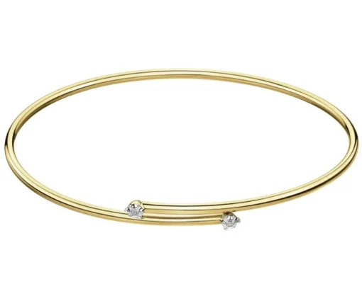 Bransoletka z żółtego złota z brylantami - 0,03 ct - próba 585