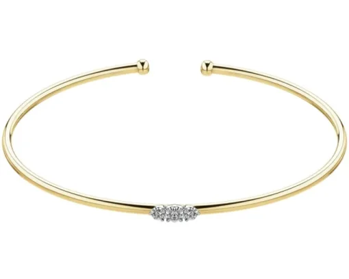 Bransoletka z żółtego złota z brylantami - 0,04 ct - próba 375