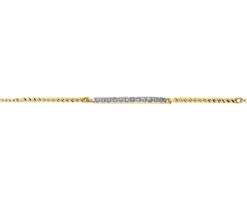 Bransoletka z żółtego złota z diamentami - 0,06 ct - próba 585